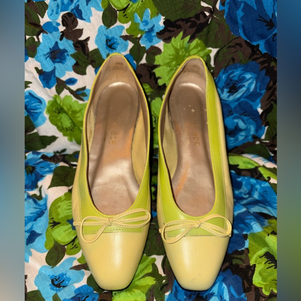 Vintage Bob Baker lime green ballerina flats